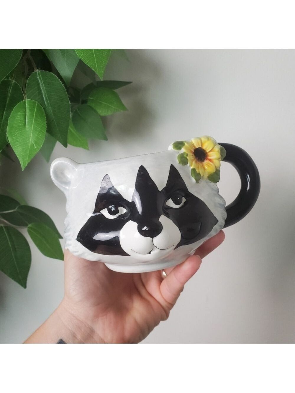 Raccoon Hand Poured Coffee Bean Scented Soy Wax Candle Coffee Mug
